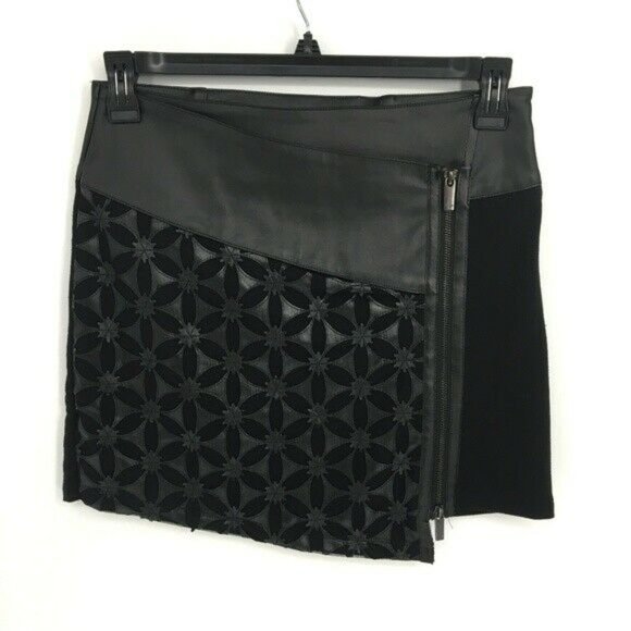 William Rast Dresses & Skirts - William Rast Faux Leather Ponte Asymmetric Skirt S